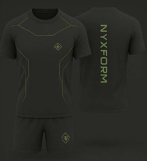 Mens Activewear Set (Black + Green)