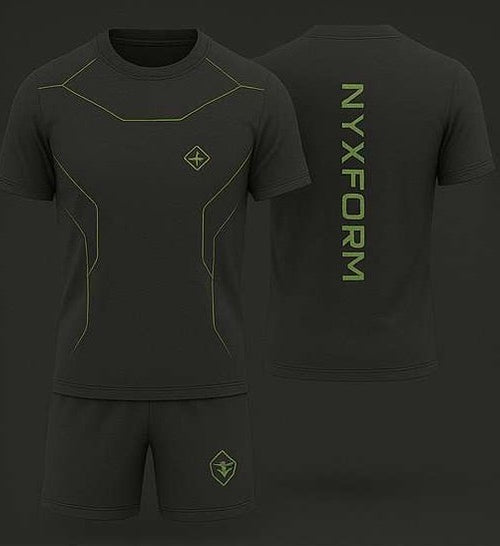 Mens Activewear Set (Black + Green)